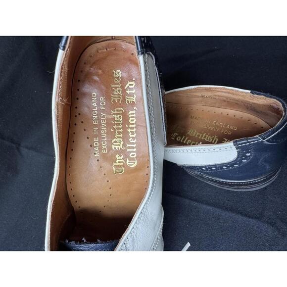 British Isles Collection Men's Brogue Shoes Black White Leather Size 7.5 - Picture 5 of 8